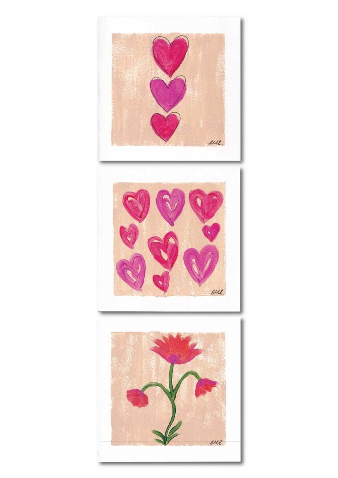 Love To Love You Too - 6x Square Art Cards