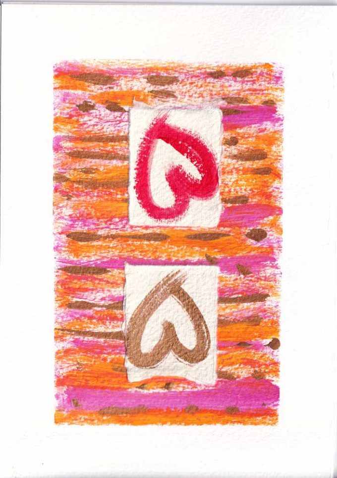 pink and purple stripes behind love hearts by the herringbone studio