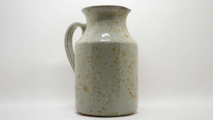 a duck egg green speckled large dried flower vase