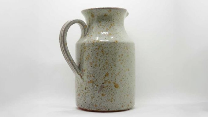 a duck egg green speckled large dried flower vase