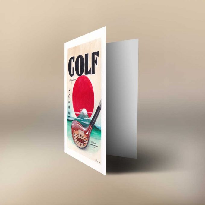 A JAPANESE THEMED ART CARD PAINTED BY THE HERRINGBONE STUDIO