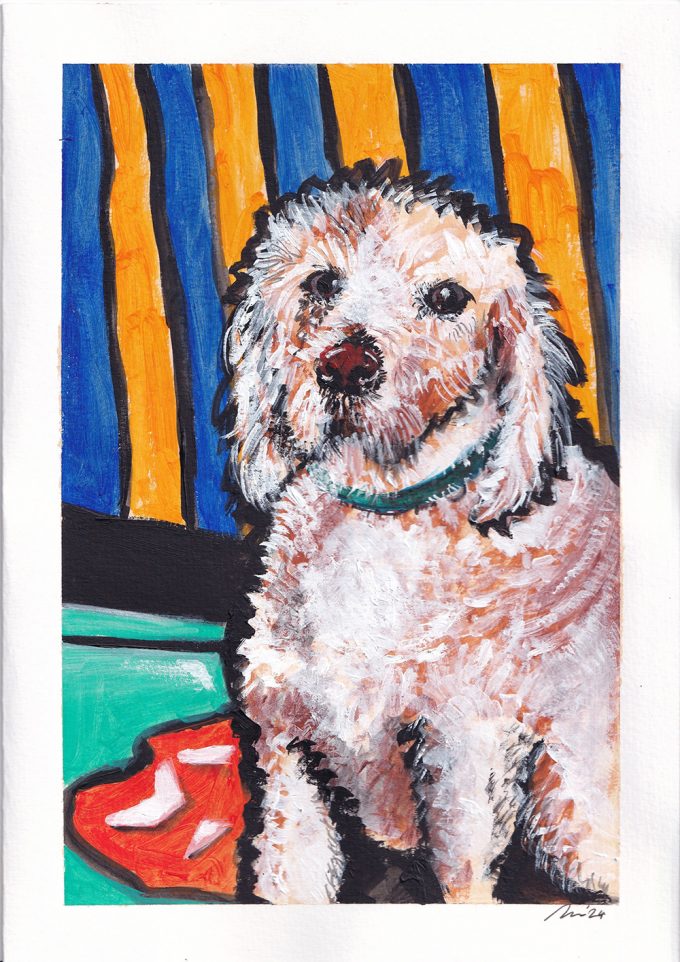 Peploe inspired Labradoodle art card