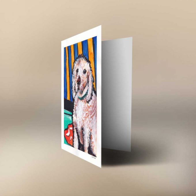 Peploe inspired Labradoodle art card