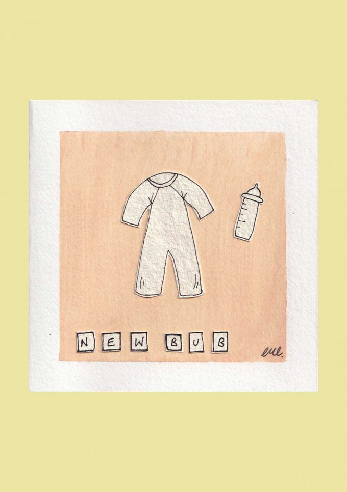 New Bub - 14x14cm Art Greeting Card