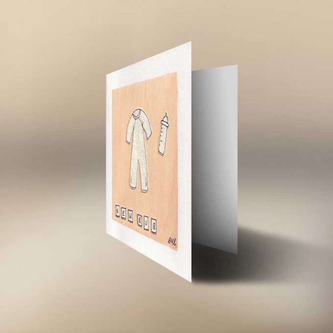 New Bub - 14x14cm Art Greeting Card - Image 2