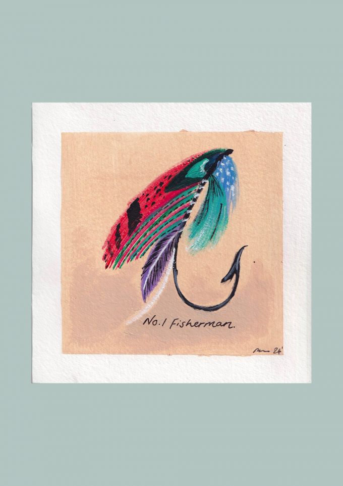 No1 Fisherman - 14x14cm Art Greeting Card