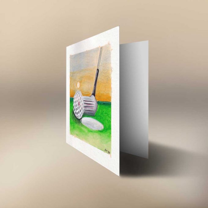 Sunset Golfer - 14x14cm Card - Image 3