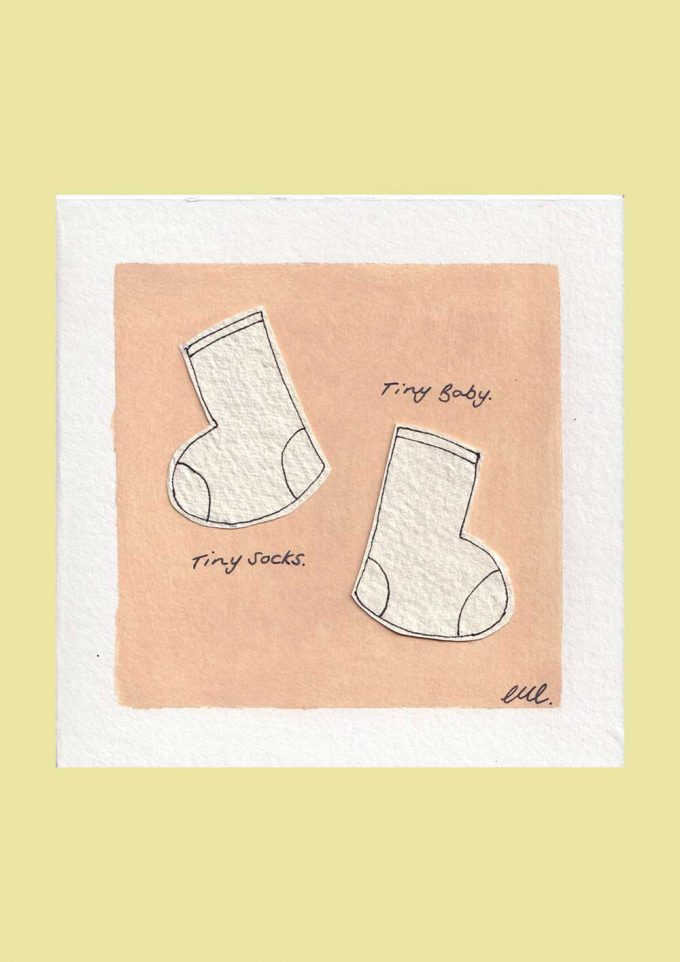 Tiny Socks - 14x14cm Art Greeting Card