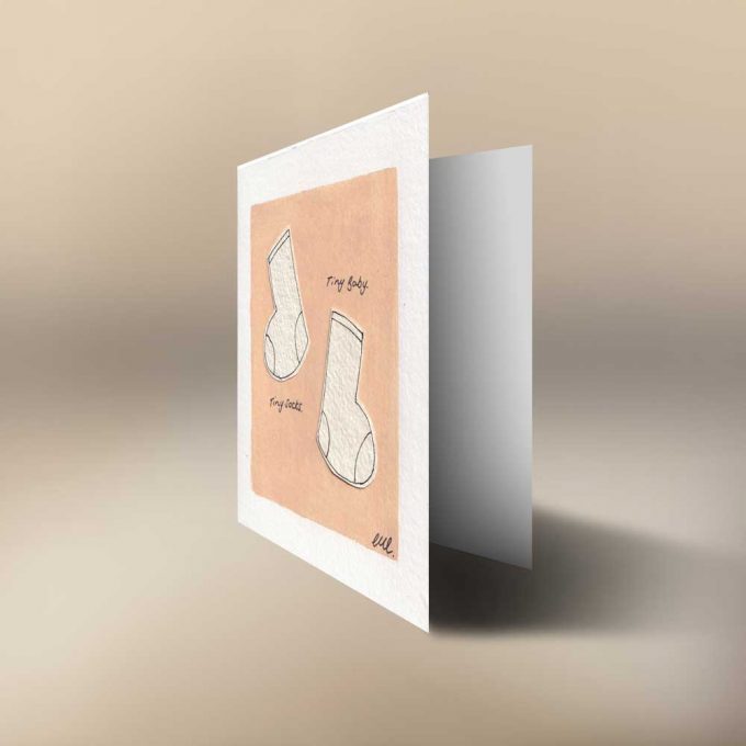 Tiny Socks - 14x14cm Art Greeting Card - Image 2