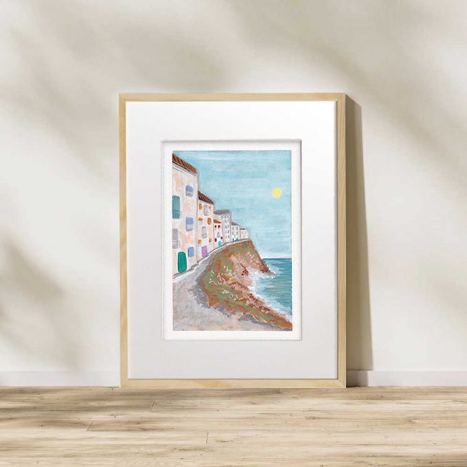 Devon Coast Cool - A4 Original Art - Framed or Art Card Only - Image 4