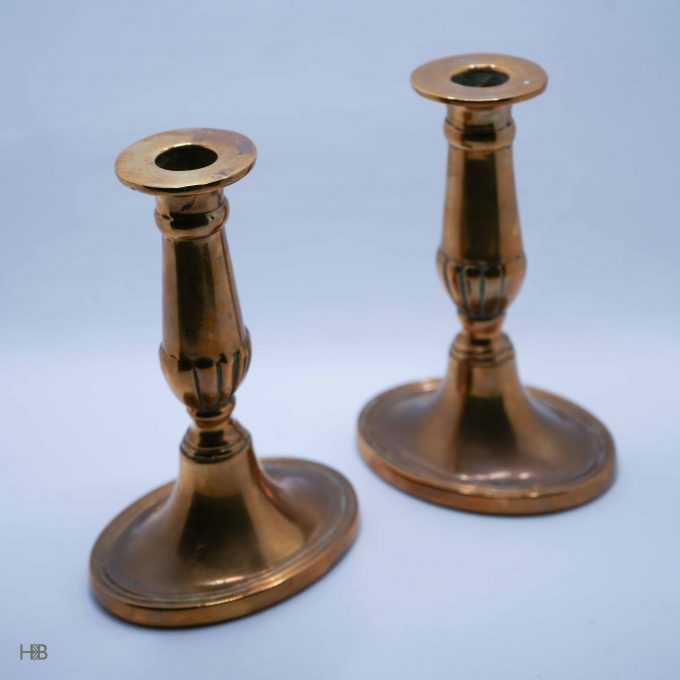 Vintage brass candlesticks. - Image 2