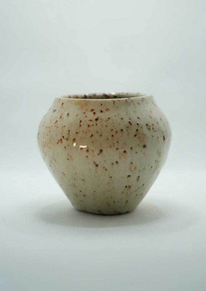White Nuka Stoneware Iron Speckled Vase by Gemma Smale